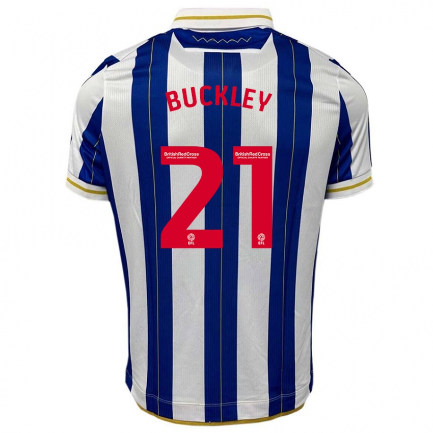 Criança Camisola John Buckley #21 Branco Azulado Principal 2023/24 Camisa Brasil