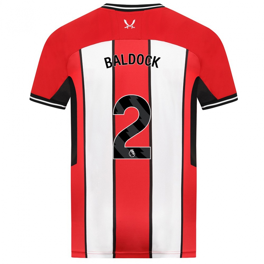 Criança Camisola George Baldock #2 Vermelho Principal 2023/24 Camisa Brasil