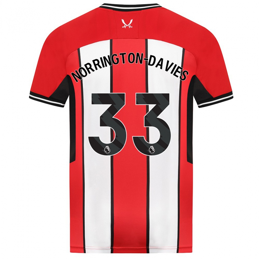 Criança Camisola Rhys Norrington-Davies #33 Vermelho Principal 2023/24 Camisa Brasil