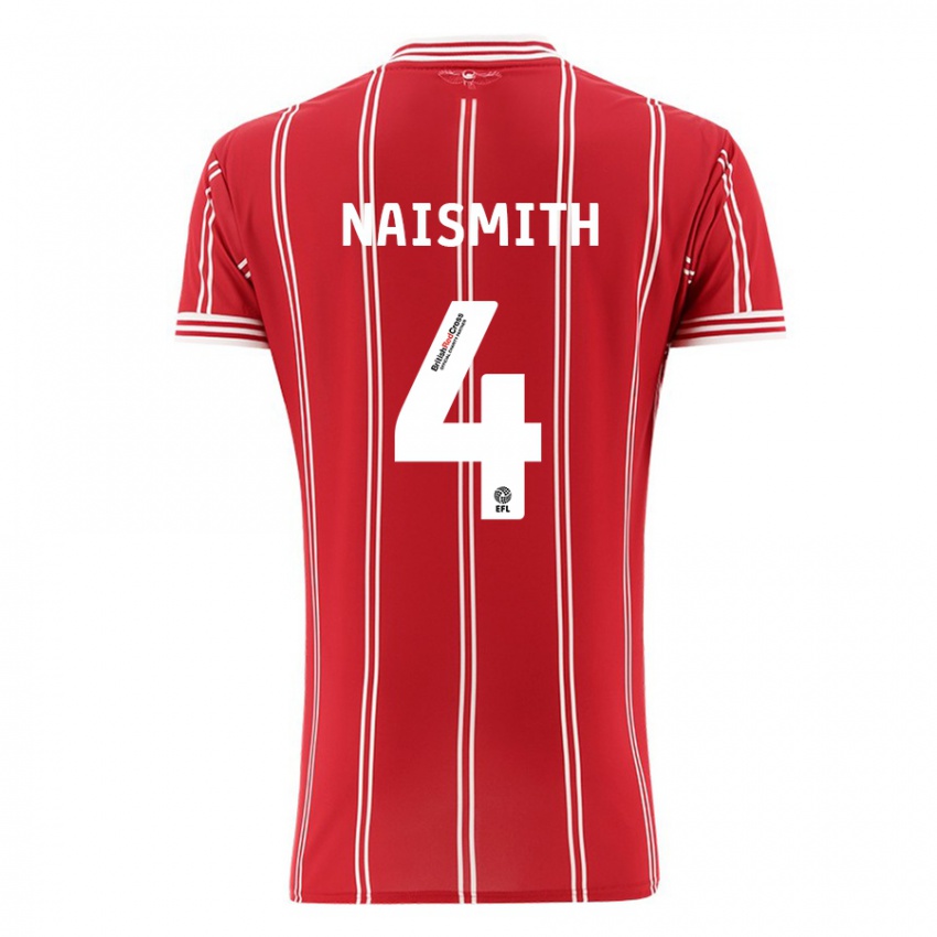 Criança Camisola Kal Naismith #4 Vermelho Principal 2023/24 Camisa Brasil