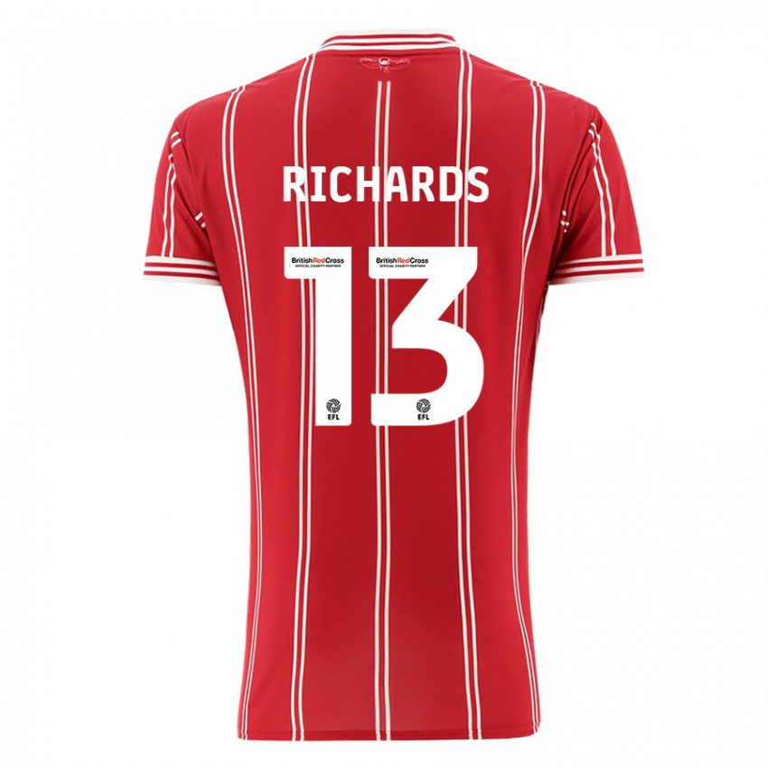 Criança Camisola Harvey Wiles-Richards #13 Vermelho Principal 2023/24 Camisa Brasil