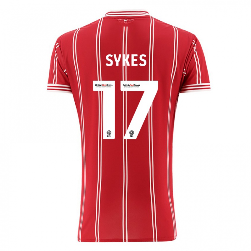 Criança Camisola Mark Sykes #17 Vermelho Principal 2023/24 Camisa Brasil