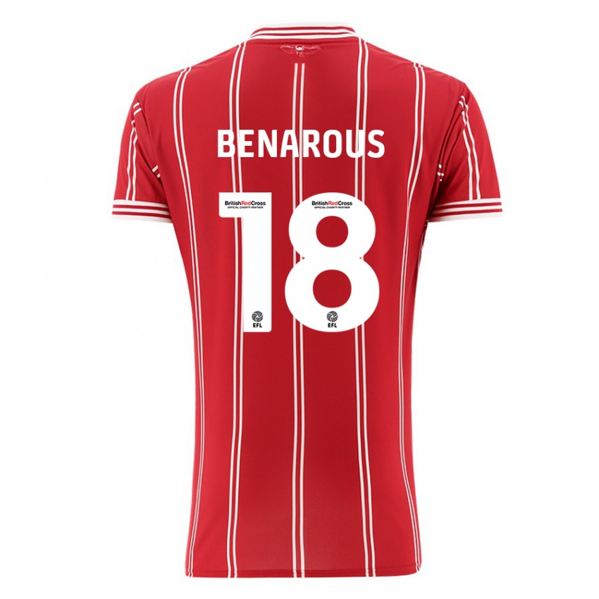 Criança Camisola Ayman Benarous #18 Vermelho Principal 2023/24 Camisa Brasil