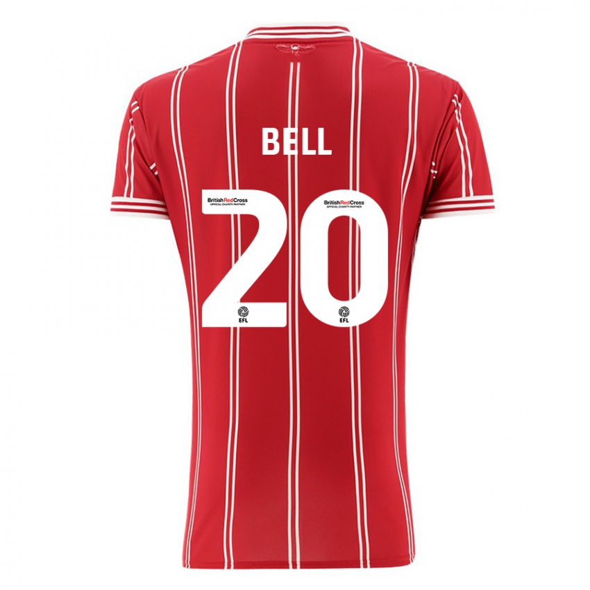 Criança Camisola Sam Bell #20 Vermelho Principal 2023/24 Camisa Brasil