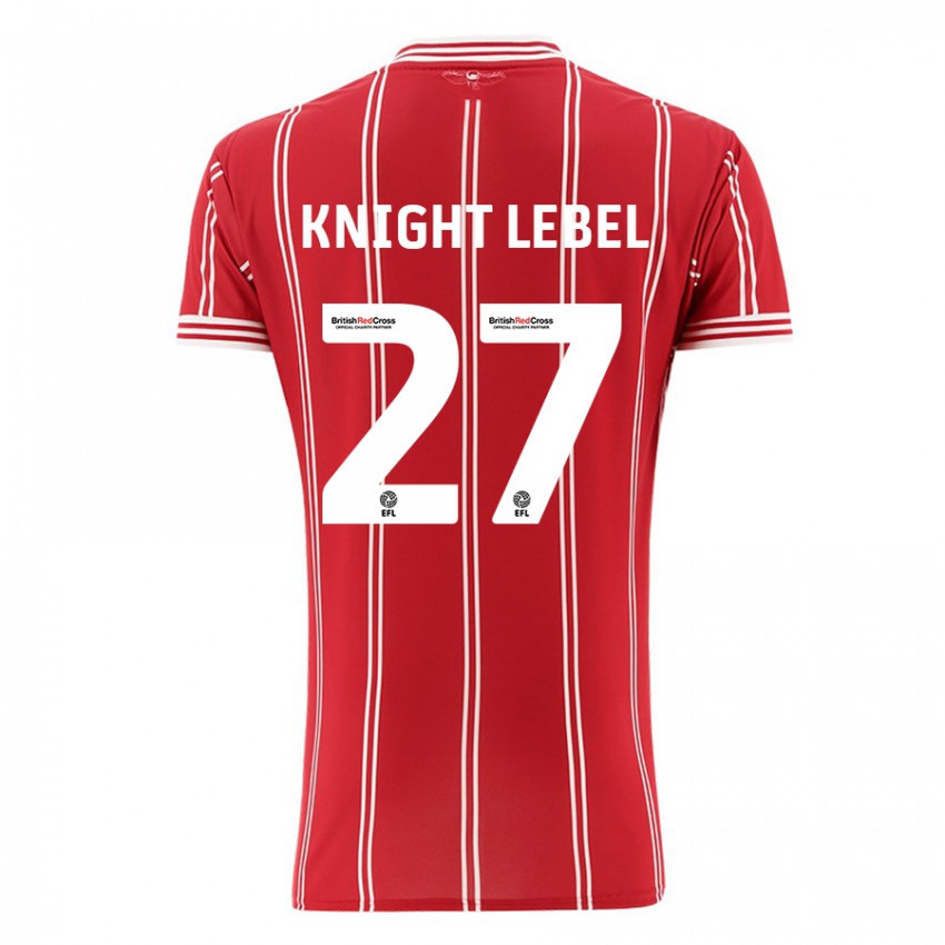 Criança Camisola Jamie Knight-Lebel #27 Vermelho Principal 2023/24 Camisa Brasil