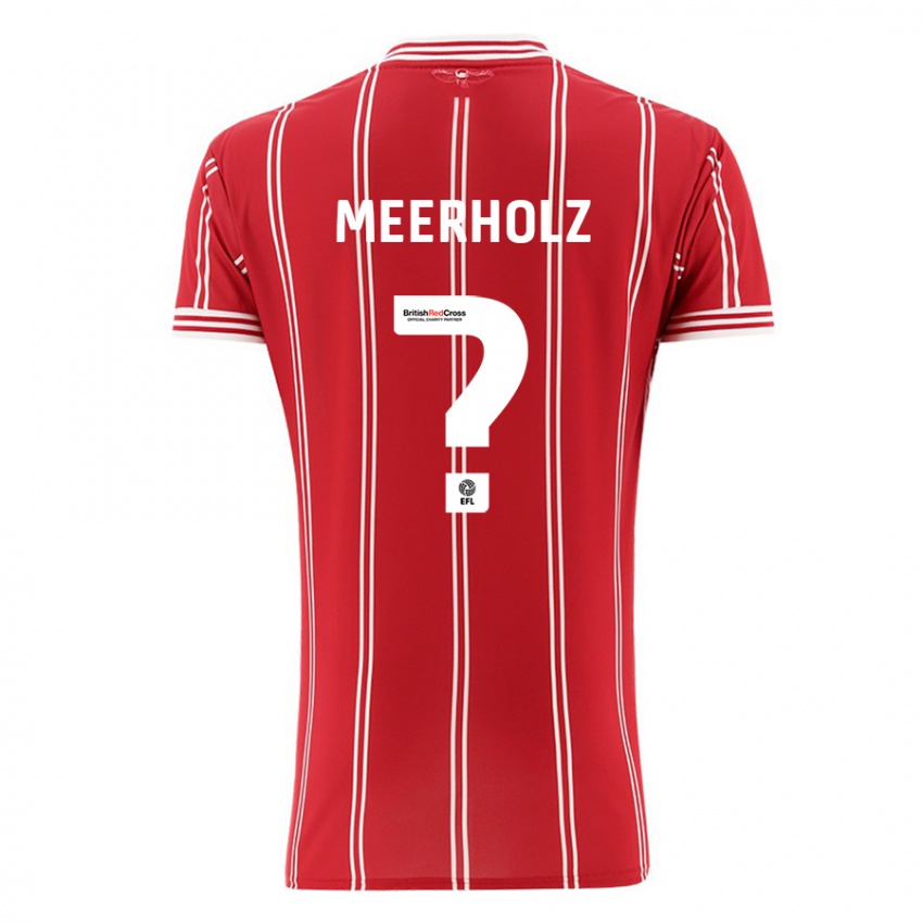 Criança Camisola Jed Meerholz #0 Vermelho Principal 2023/24 Camisa Brasil