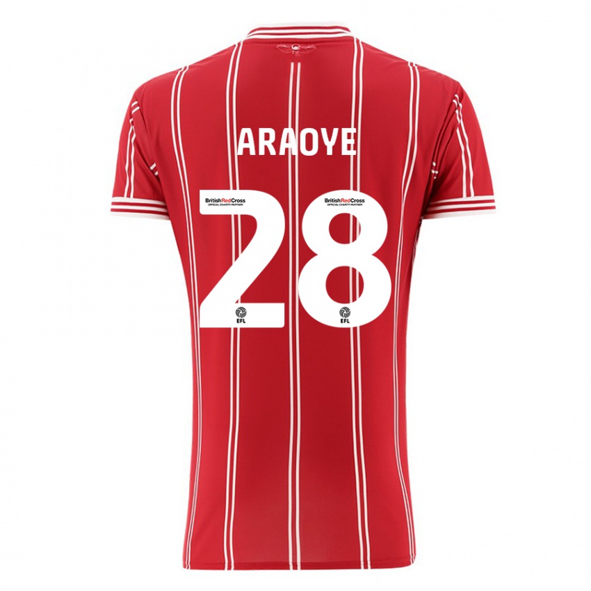 Criança Camisola Raphael Araoye #28 Vermelho Principal 2023/24 Camisa Brasil