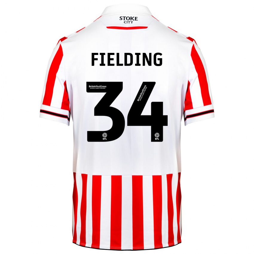 Criança Camisola Frank Fielding #34 Vermelho Branco Principal 2023/24 Camisa Brasil