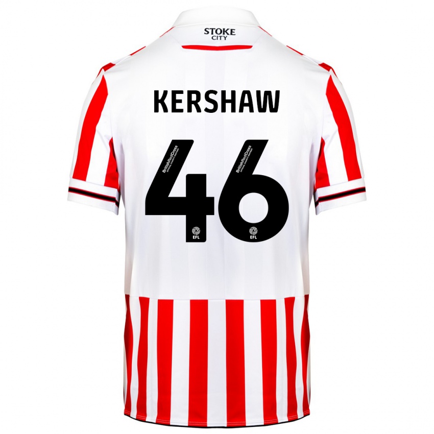 Criança Camisola Ben Kershaw #46 Vermelho Branco Principal 2023/24 Camisa Brasil