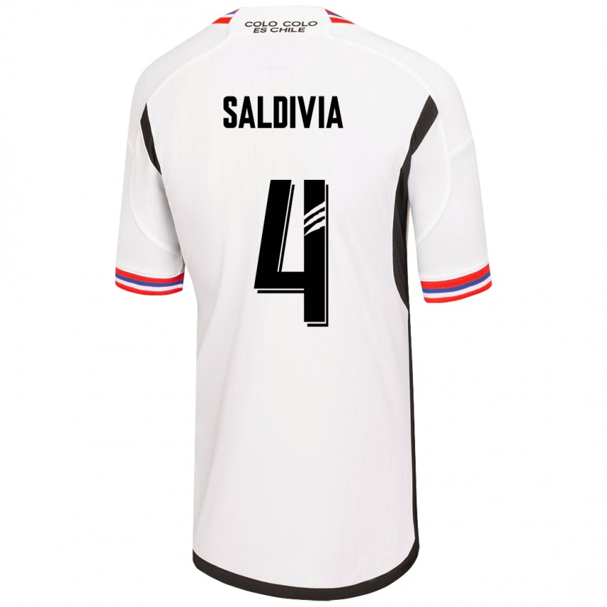 Criança Camisola Alan Saldivia #4 Branco Principal 2023/24 Camisa Brasil