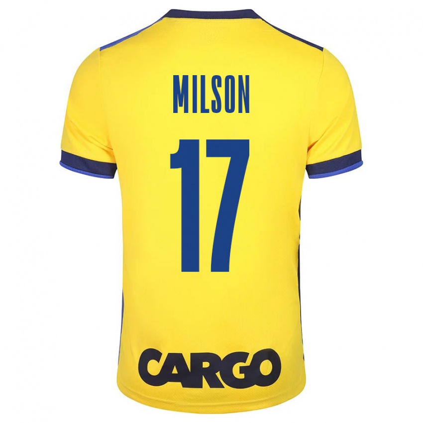 Criança Camisola Milson #17 Amarelo Principal 2023/24 Camisa Brasil