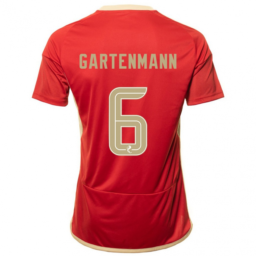 Criança Camisola Stefan Gartenmann #6 Vermelho Principal 2023/24 Camisa Brasil