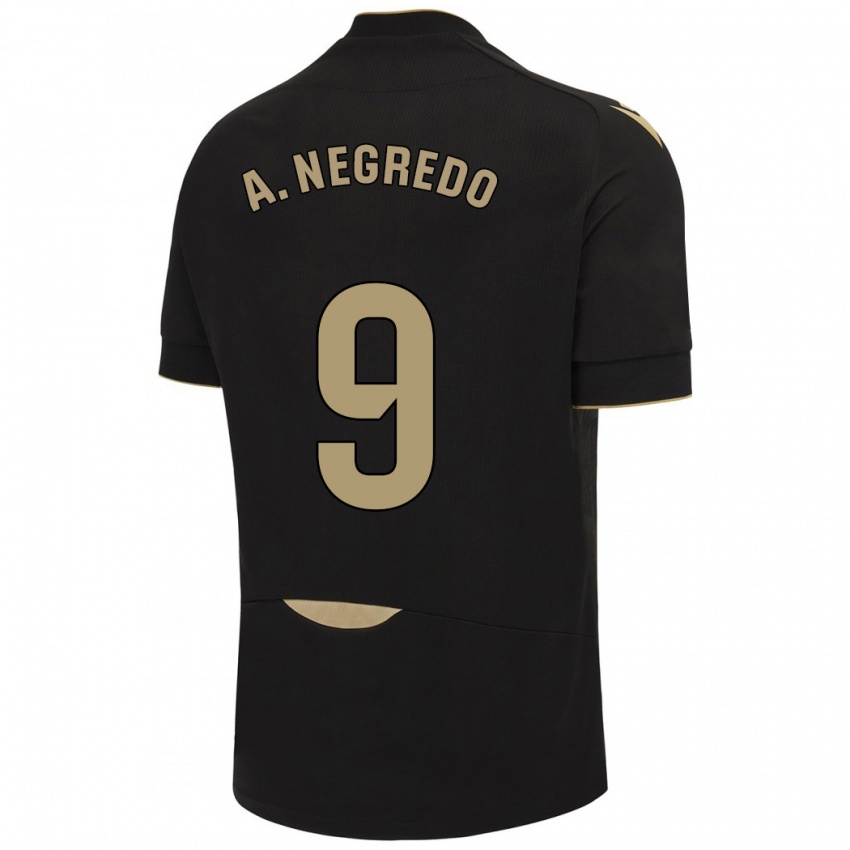 Criança Camisola Álvaro Negredo #9 Preto Alternativa 2023/24 Camisa Brasil