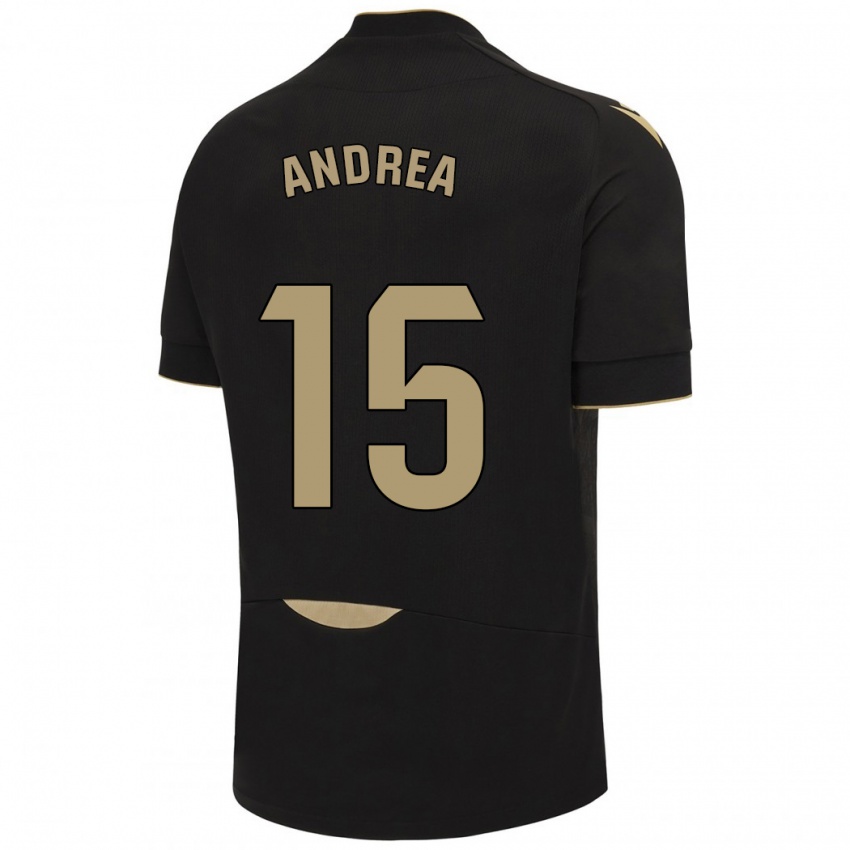 Criança Camisola Andrea Sánchez Moreno #15 Preto Alternativa 2023/24 Camisa Brasil