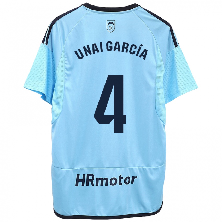 Criança Camisola Unai García #4 Azul Alternativa 2023/24 Camisa Brasil