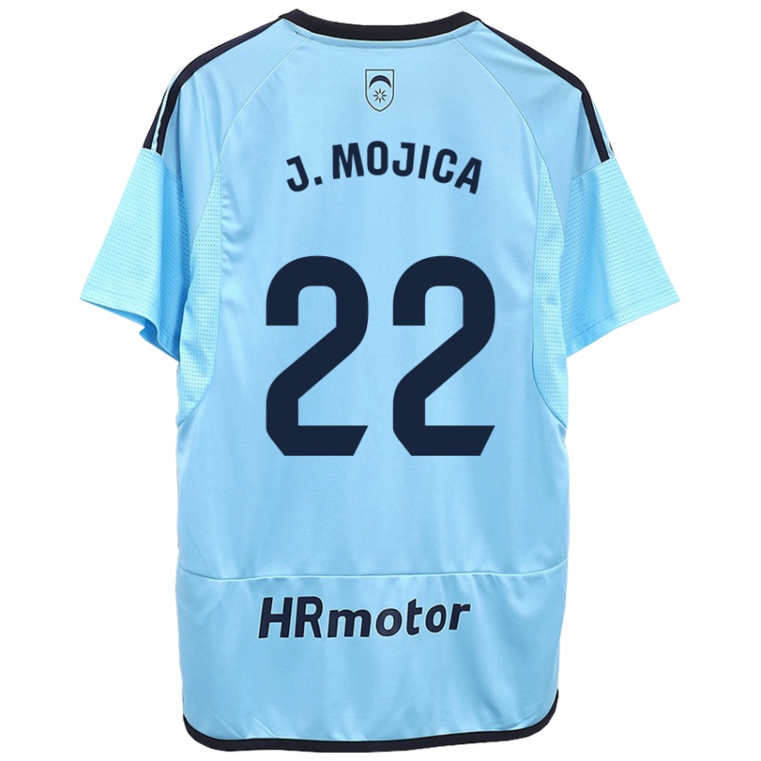 Criança Camisola Johan Mojica #22 Azul Alternativa 2023/24 Camisa Brasil