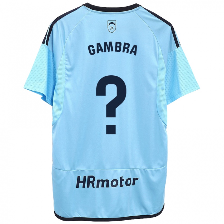 Criança Camisola Javi Gambra #0 Azul Alternativa 2023/24 Camisa Brasil