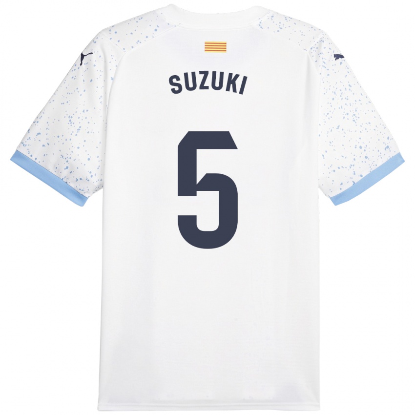 Criança Camisola Wadi Ibrahim Suzuki #5 Branco Alternativa 2023/24 Camisa Brasil