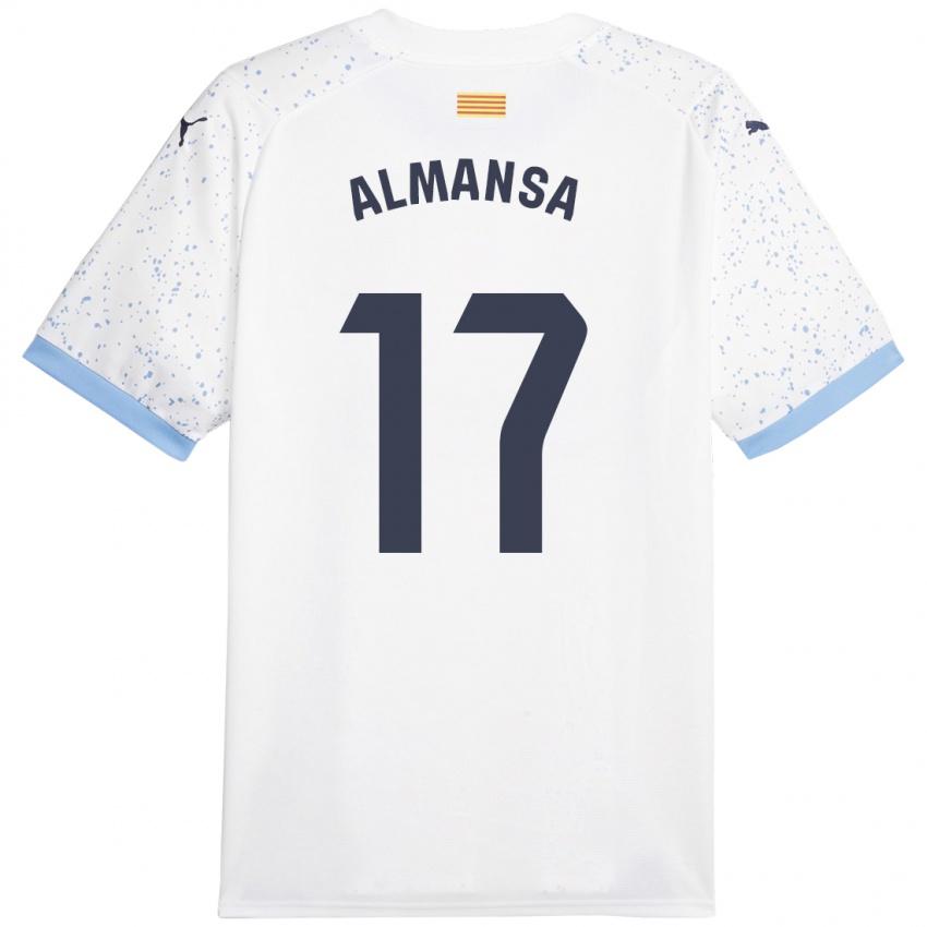 Criança Camisola Alex Almansa #17 Branco Alternativa 2023/24 Camisa Brasil