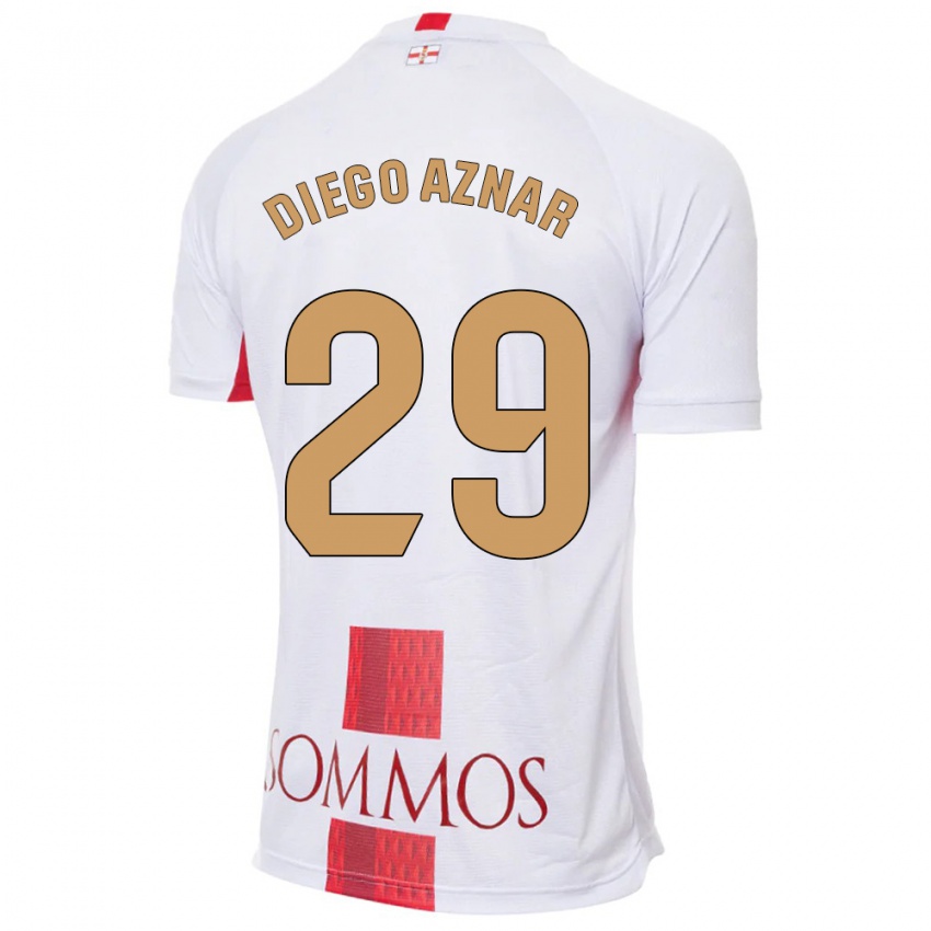 Criança Camisola Diego Aznar #29 Branco Alternativa 2023/24 Camisa Brasil