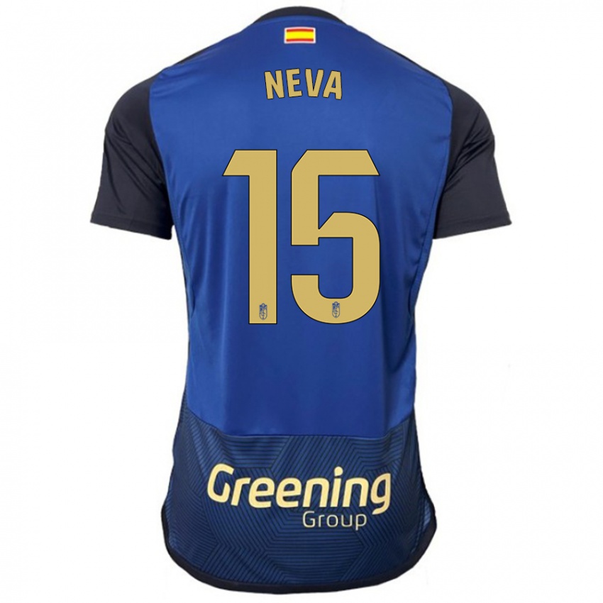 Criança Camisola Carlos Neva #15 Marinha Alternativa 2023/24 Camisa Brasil