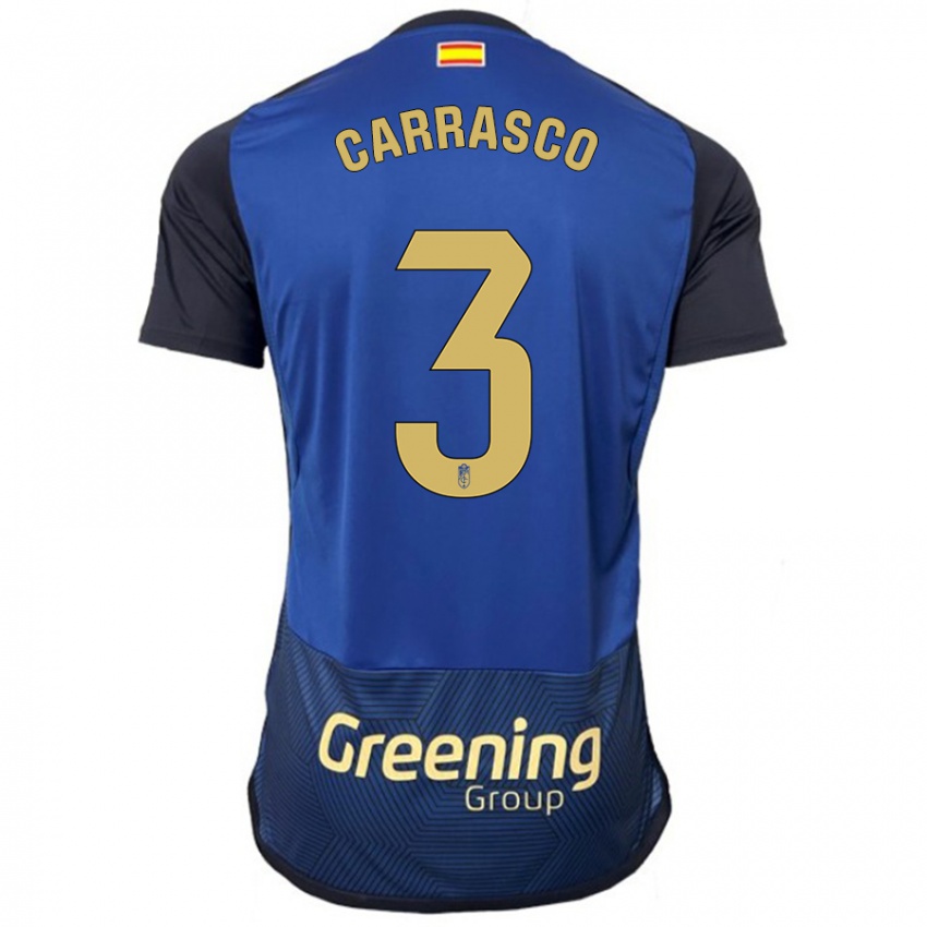 Criança Camisola Marta Carrasco #3 Marinha Alternativa 2023/24 Camisa Brasil