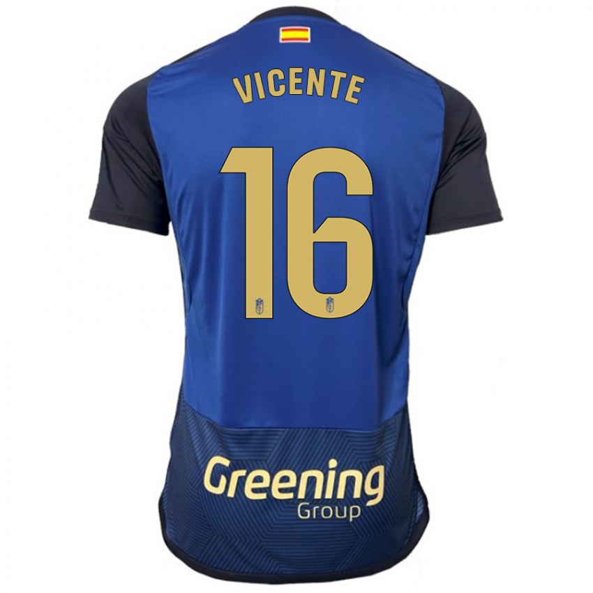 Criança Camisola Nerea Vicente #16 Marinha Alternativa 2023/24 Camisa Brasil