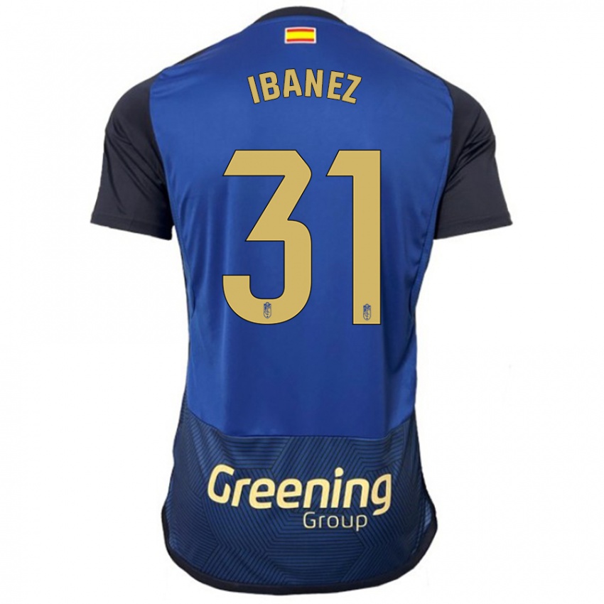 Criança Camisola Alba Ibáñez #31 Marinha Alternativa 2023/24 Camisa Brasil