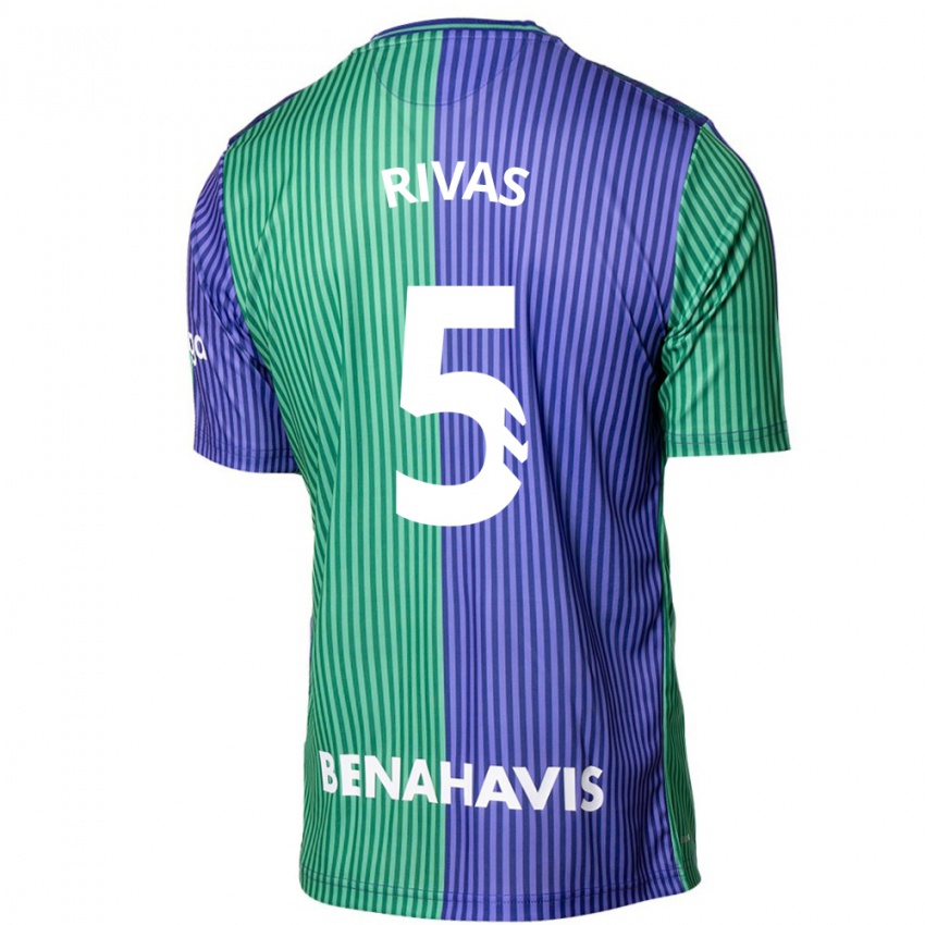 Criança Camisola Juande Rivas #5 Azul Esverdeado Alternativa 2023/24 Camisa Brasil