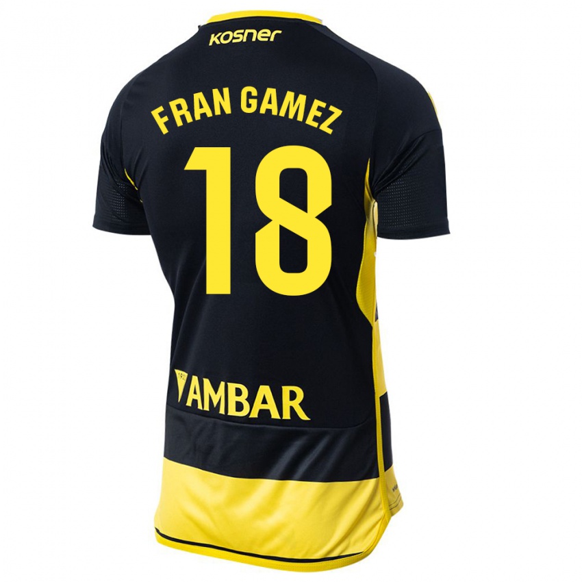 Criança Camisola Fran Gámez #18 Preto Amarelo Alternativa 2023/24 Camisa Brasil