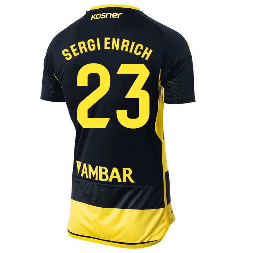 Criança Camisola Sergi Enrich #23 Preto Amarelo Alternativa 2023/24 Camisa Brasil