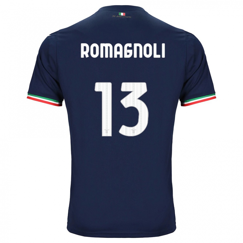 Criança Camisola Alessio Romagnoli #13 Marinha Alternativa 2023/24 Camisa Brasil