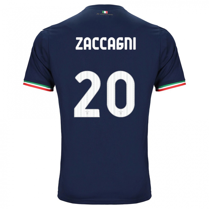 Criança Camisola Mattia Zaccagni #20 Marinha Alternativa 2023/24 Camisa Brasil