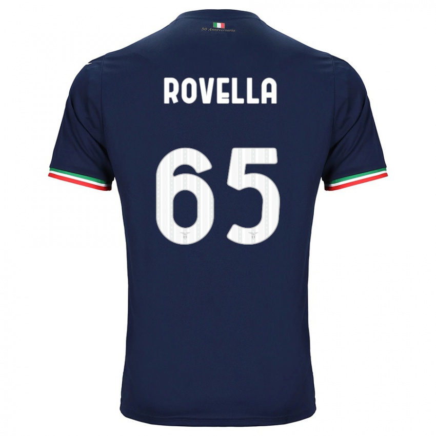 Criança Camisola Nicolo Rovella #65 Marinha Alternativa 2023/24 Camisa Brasil