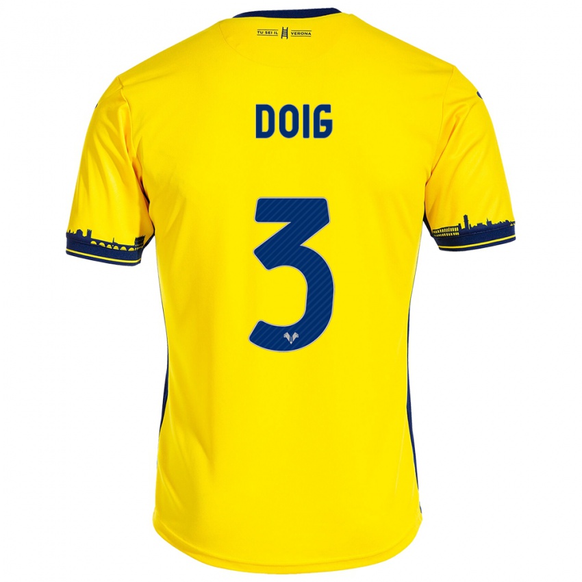 Criança Camisola Josh Doig #3 Amarelo Alternativa 2023/24 Camisa Brasil