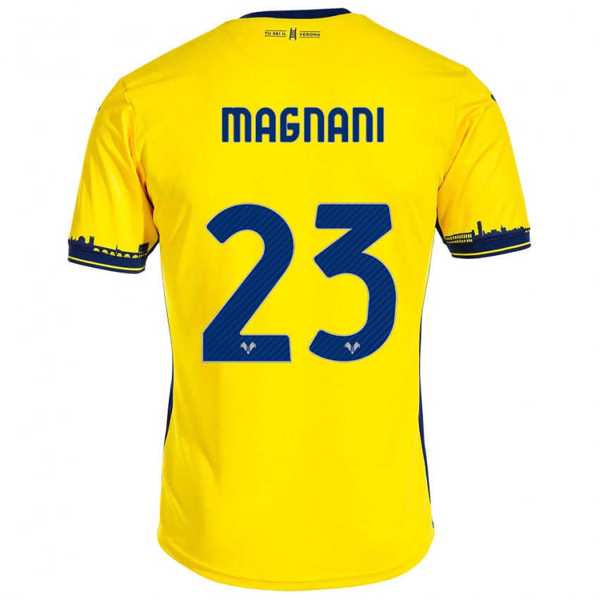 Criança Camisola Giangiacomo Magnani #23 Amarelo Alternativa 2023/24 Camisa Brasil