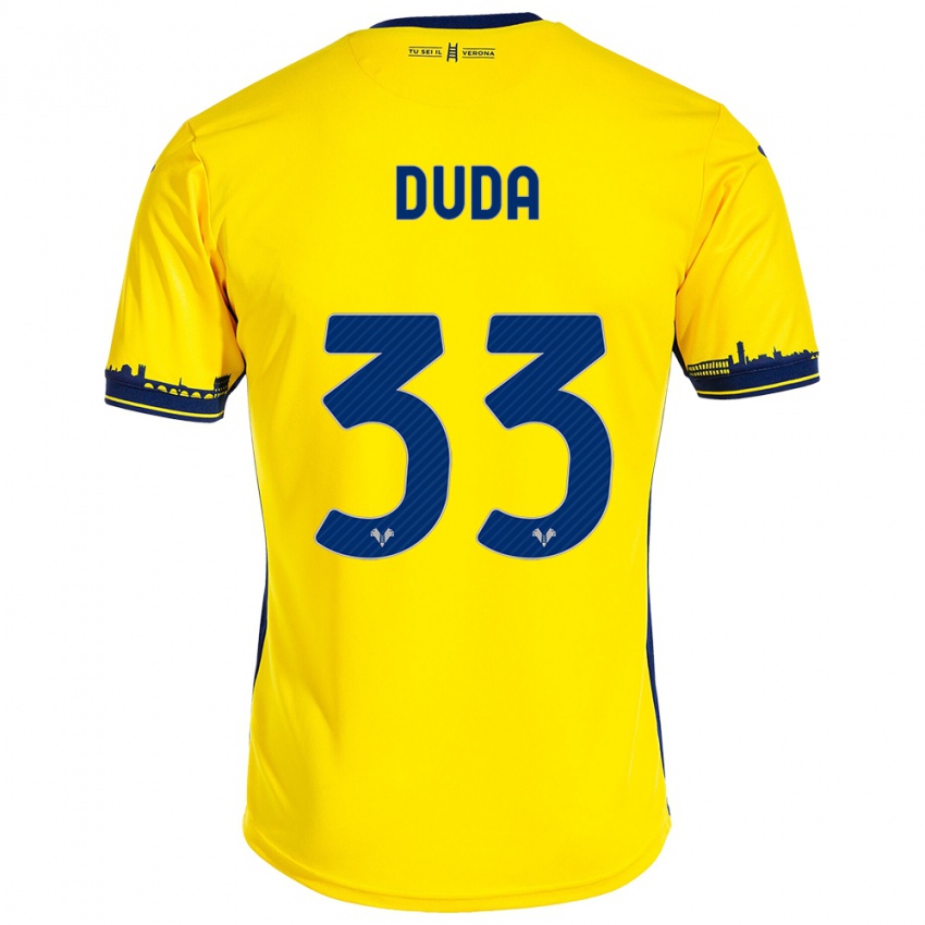 Criança Camisola Ondrej Duda #33 Amarelo Alternativa 2023/24 Camisa Brasil