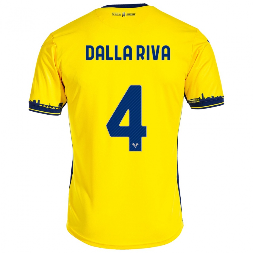 Criança Camisola Stefano Dalla Riva #4 Amarelo Alternativa 2023/24 Camisa Brasil