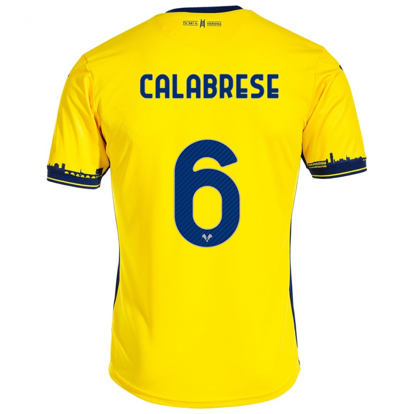 Criança Camisola Nicolò Calabrese #6 Amarelo Alternativa 2023/24 Camisa Brasil