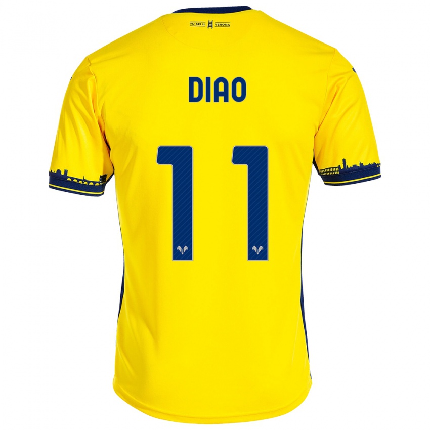 Criança Camisola Siren Diao #11 Amarelo Alternativa 2023/24 Camisa Brasil