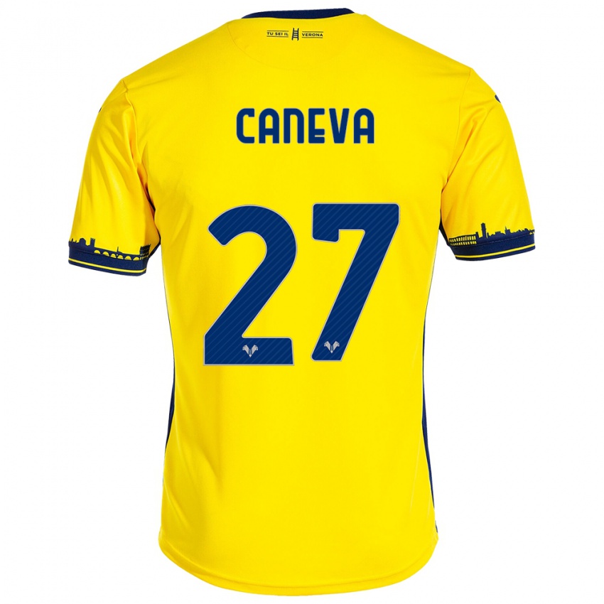 Criança Camisola Elia Caneva #27 Amarelo Alternativa 2023/24 Camisa Brasil