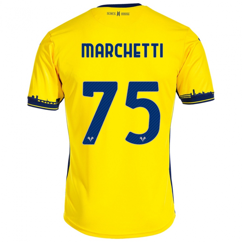 Criança Camisola Nicolò Marchetti #75 Amarelo Alternativa 2023/24 Camisa Brasil