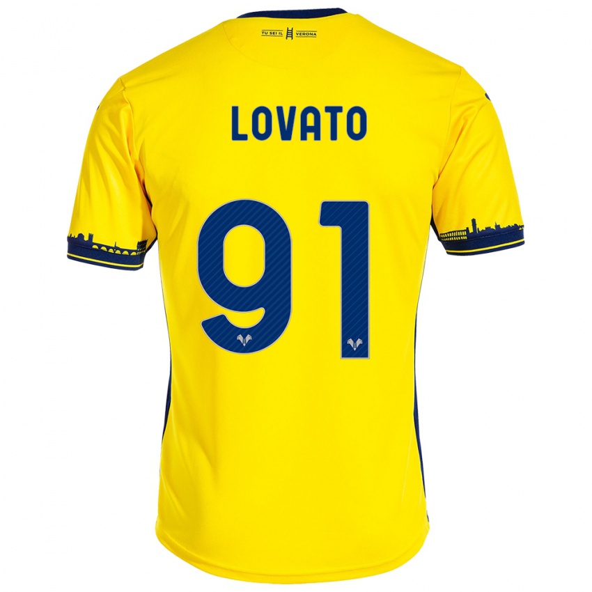 Criança Camisola Enrico Lovato #91 Amarelo Alternativa 2023/24 Camisa Brasil