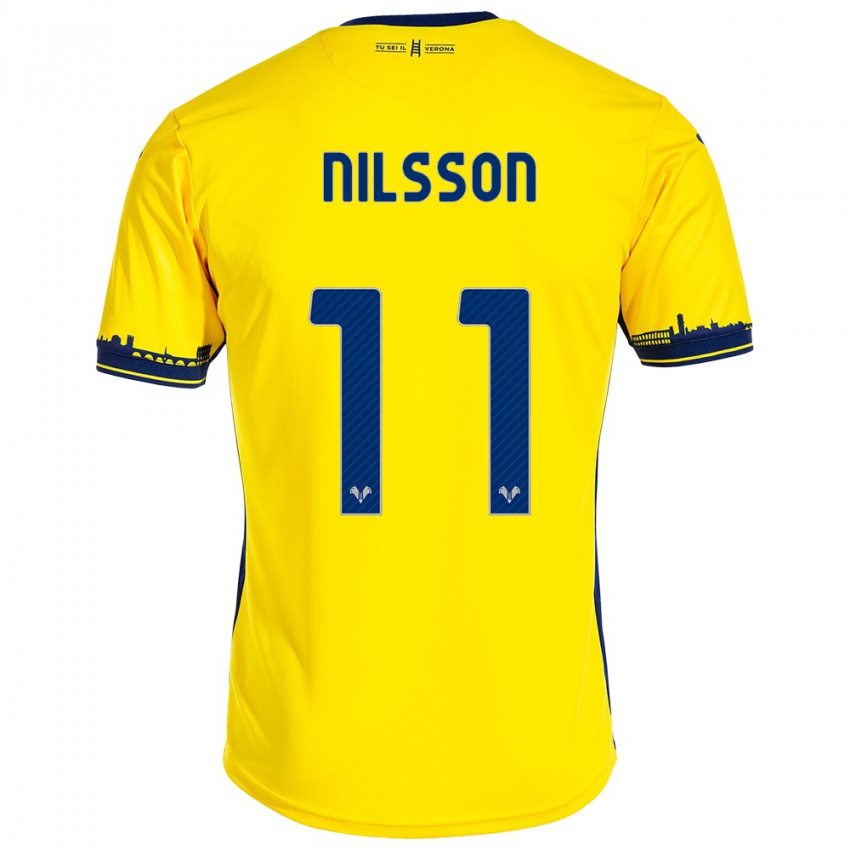 Criança Camisola Sara Nilsson #11 Amarelo Alternativa 2023/24 Camisa Brasil