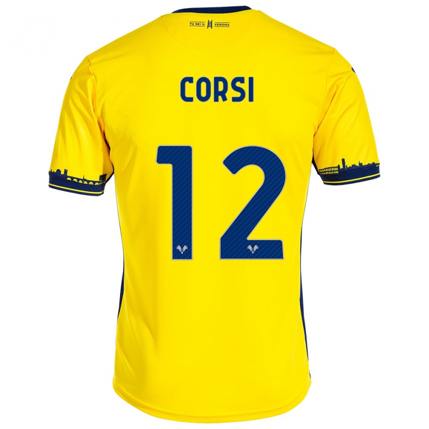 Criança Camisola Sara Corsi #12 Amarelo Alternativa 2023/24 Camisa Brasil