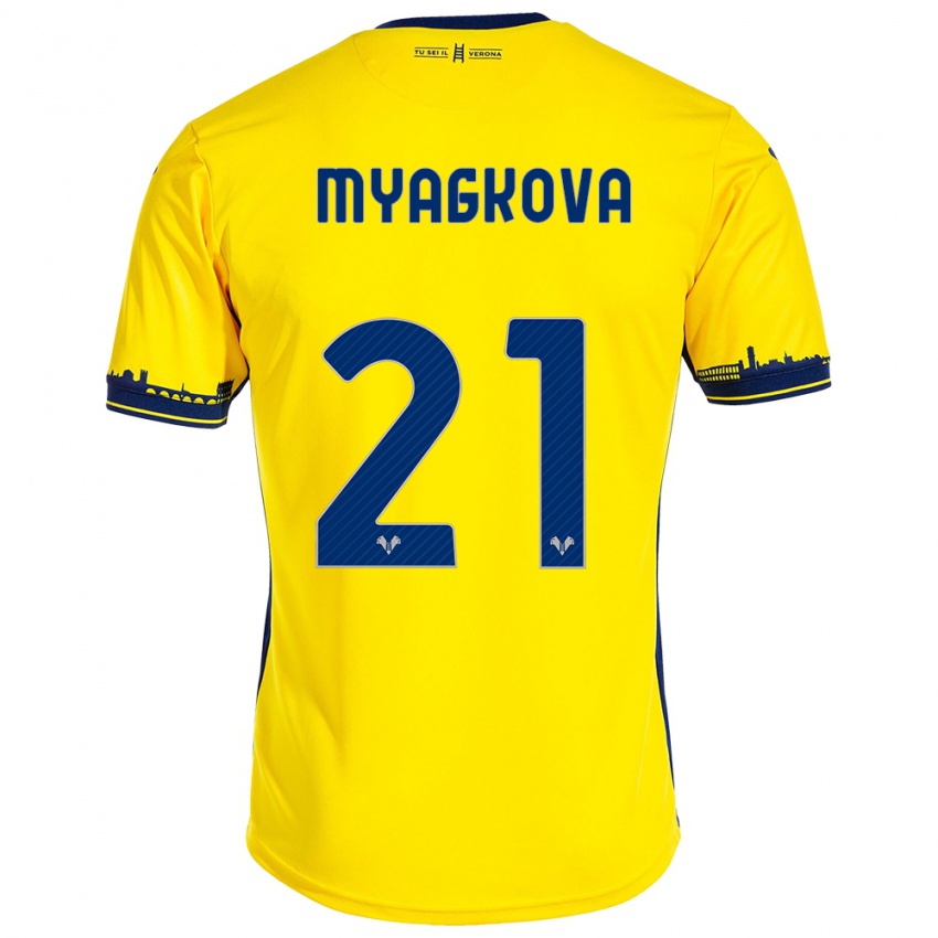 Criança Camisola Alina Myagkova #21 Amarelo Alternativa 2023/24 Camisa Brasil