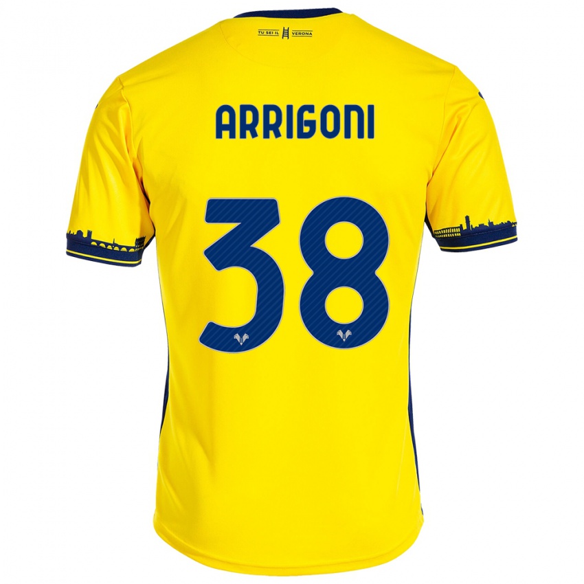 Criança Camisola Arrigoni #38 Amarelo Alternativa 2023/24 Camisa Brasil