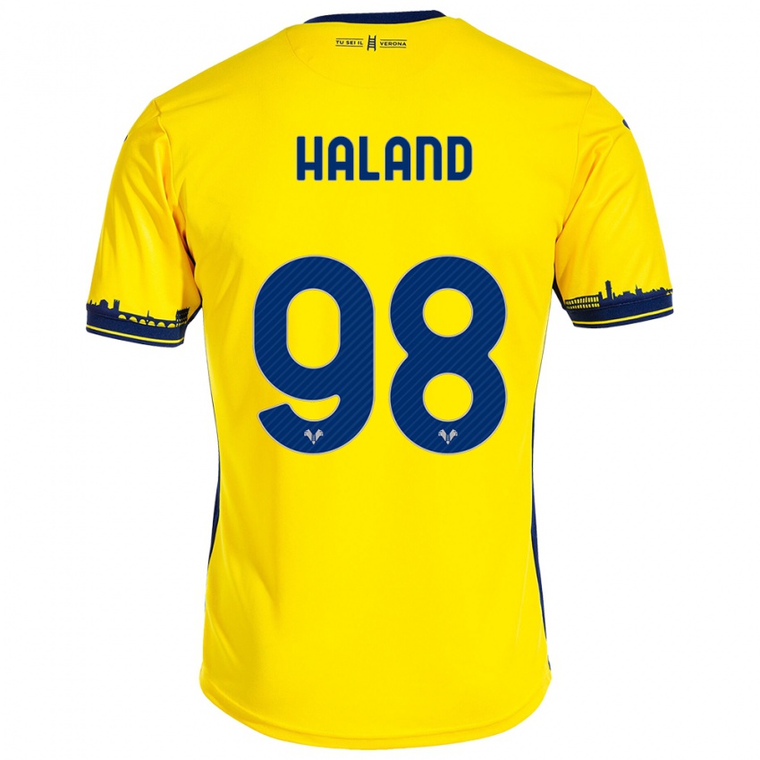 Criança Camisola Benedicte Iversen Håland #98 Amarelo Alternativa 2023/24 Camisa Brasil