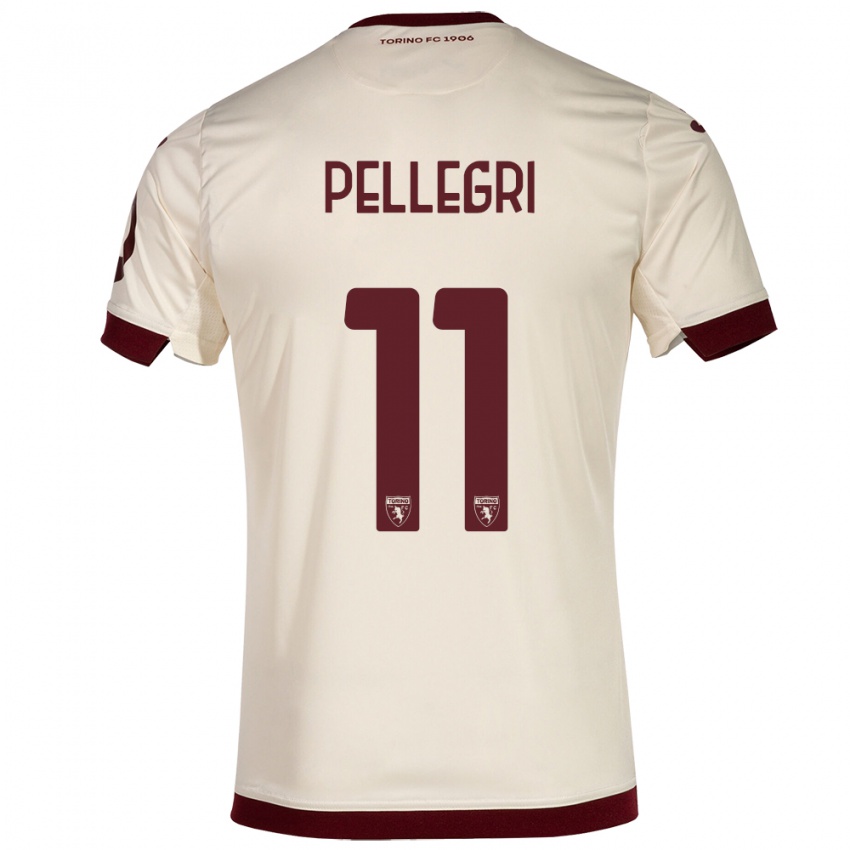 Criança Camisola Pietro Pellegri #11 Champanhe Alternativa 2023/24 Camisa Brasil