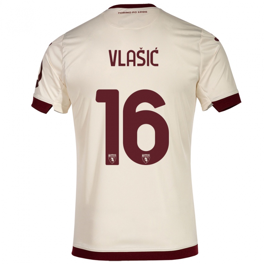 Criança Camisola Nikola Vlašić #16 Champanhe Alternativa 2023/24 Camisa Brasil